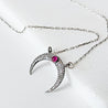 Pave Set Moonstone with Ruby Necklace Janine Gerade