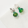 Anchor Rhodium Plated Earrings with Glass Beads and Surgical Steel Ear Wire Kathy James