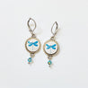 Dragonfly and Butterfly Glass Dome Earrings Kathy James