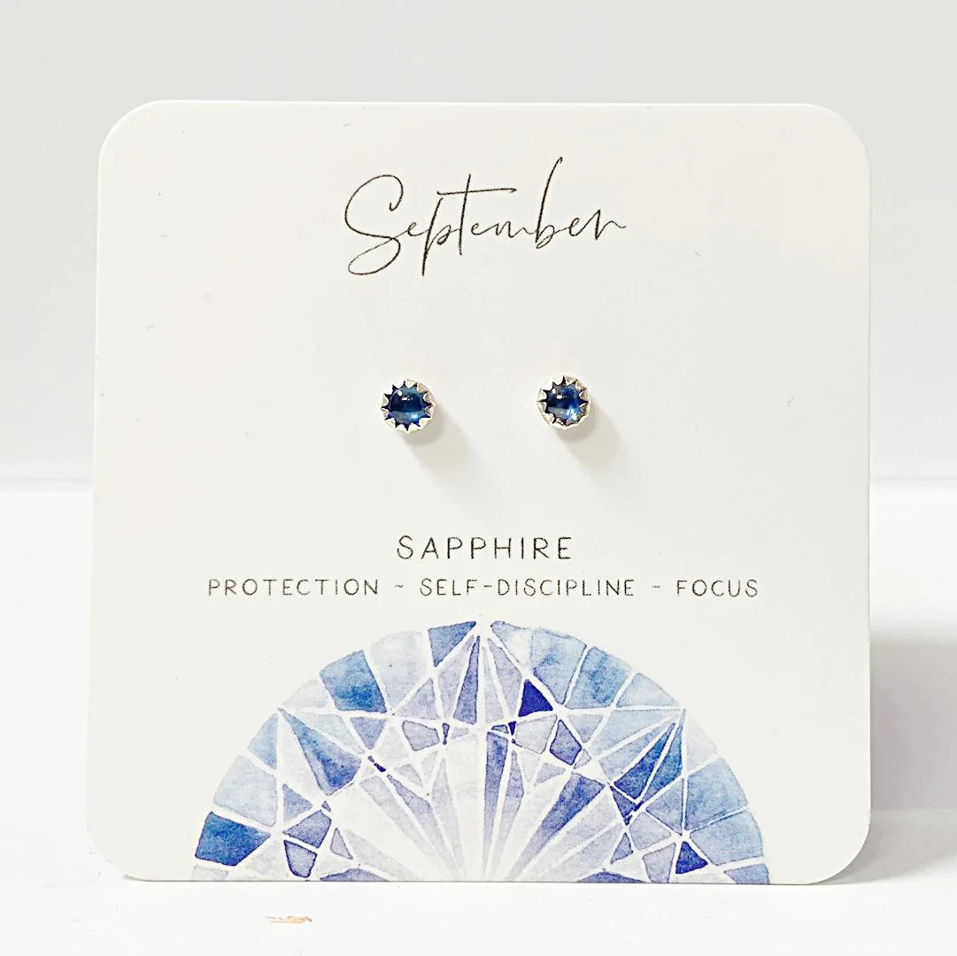 Sapphire Stud Earrings, Birthday Gemstone - September Janine Gerade
