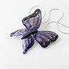 Butterfly Lamp Worked Glass with 18&quot; Silver Snake Chain Necklace Uni-T Necklace