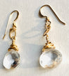 Clear Quartz Gold Filled Earrings, Gold Wire Crystal Earrings Janine Gerade