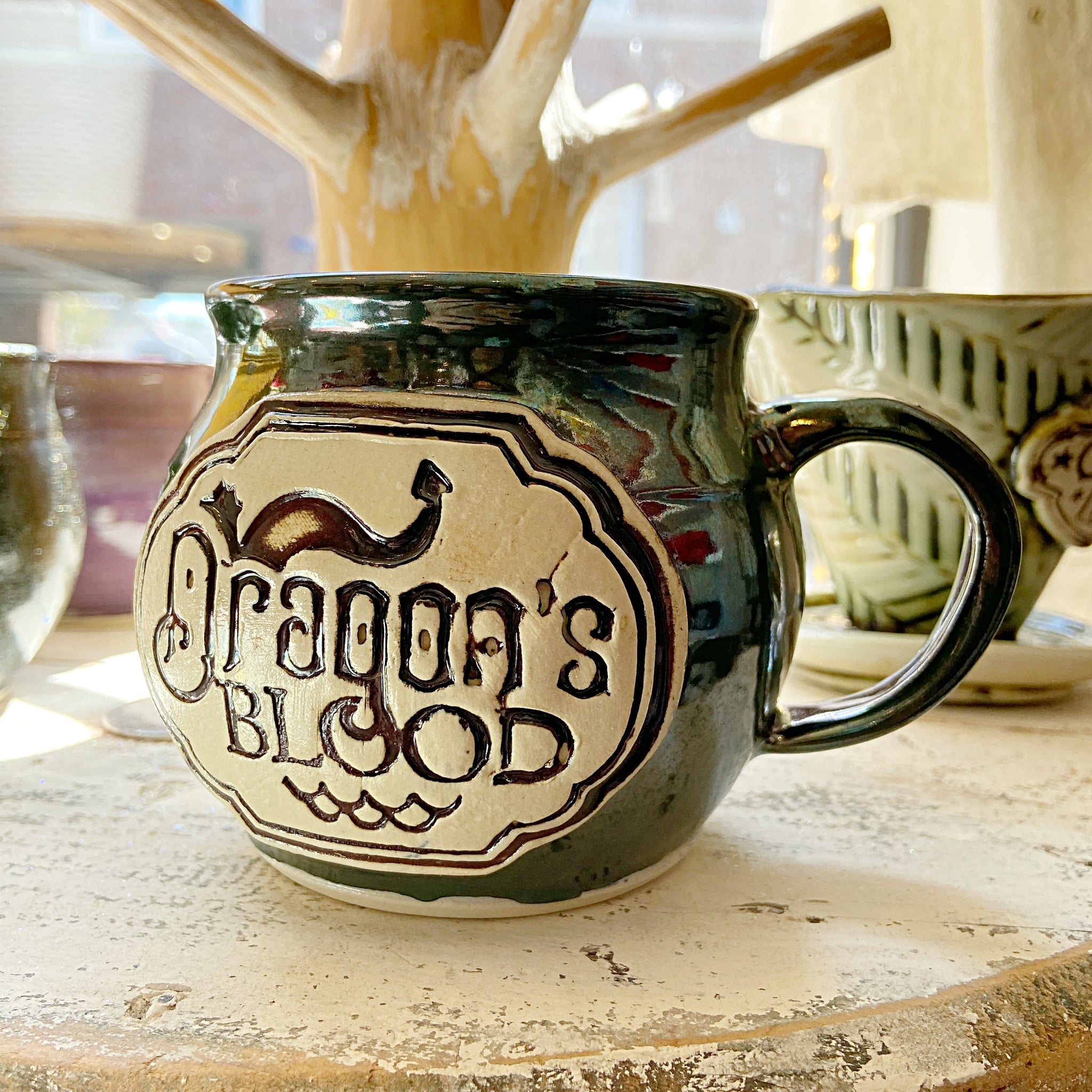 Dragon's Blood mug green Megan Twing