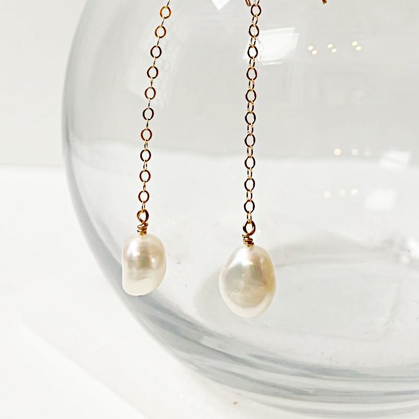 Pearl Drop Earrings and Necklace Nicole Goulet