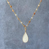 White Enamel Teardrop, Copper Rutile, 14 Gold Filled Necklace Regina McGearty