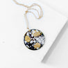 Round Enamel Necklace - Black and Gold Sandrine Colson