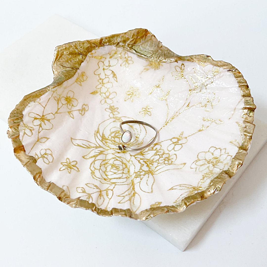 Decoupage Scallop Shell Jewelry Dish Ana Razavi