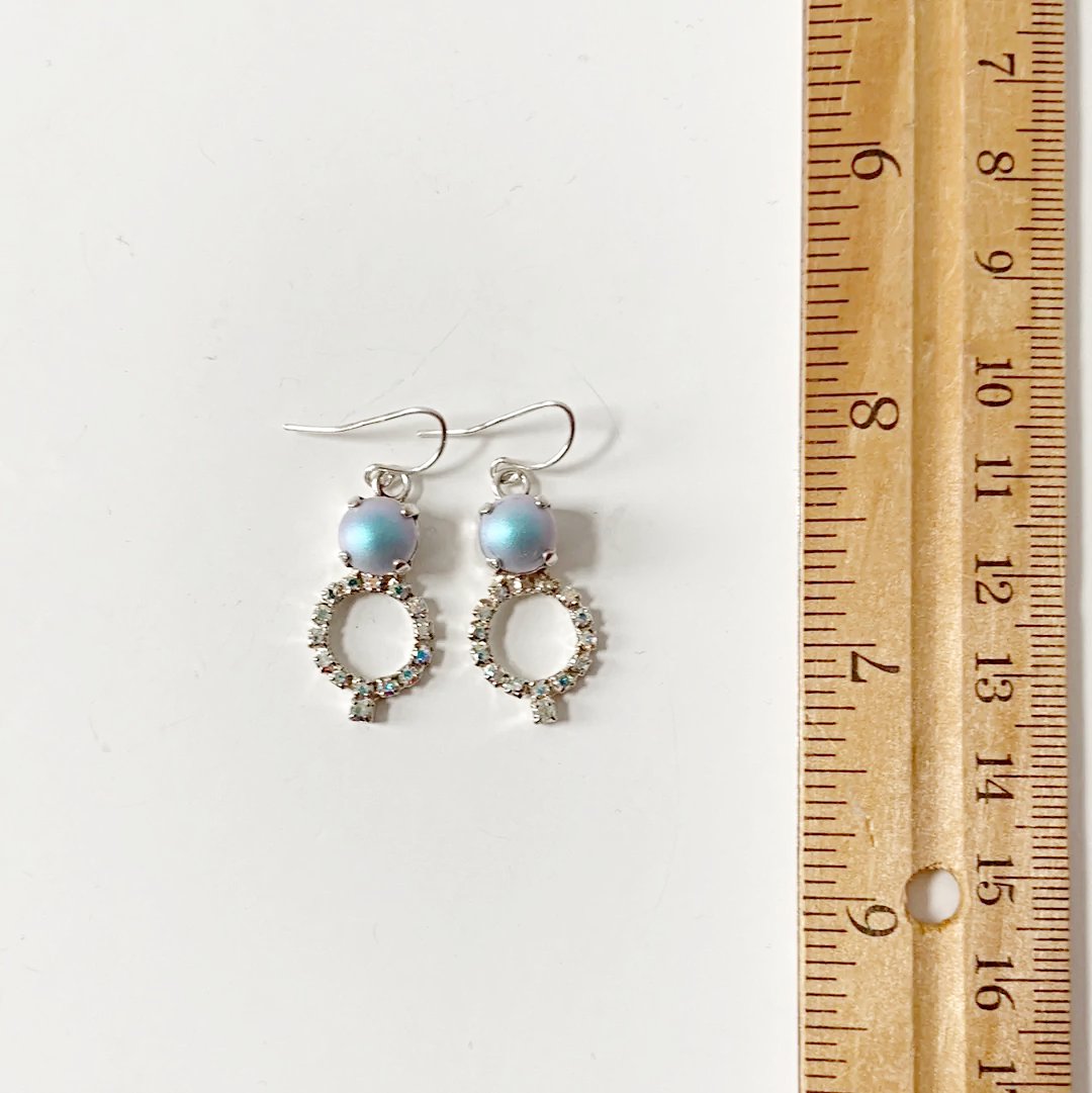 Crystal Pearl & Rhinestone Dangle Earrings Regina McGearty