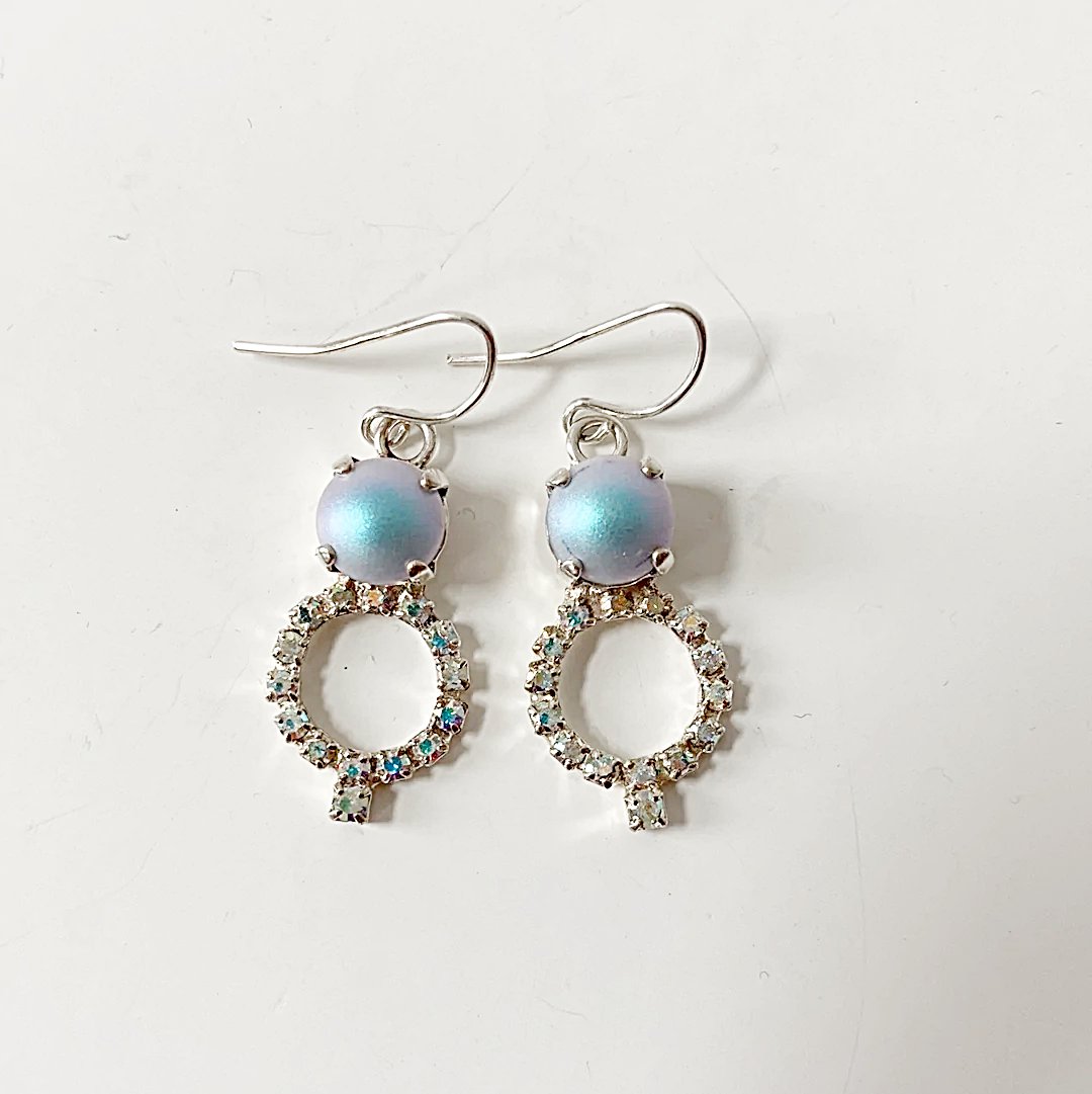 Crystal Pearl & Rhinestone Dangle Earrings Regina McGearty