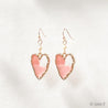 Pink Heart Dangles with Gold Flecks Uni-T Earrings