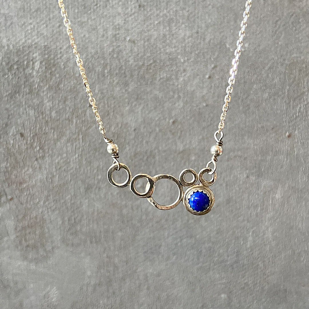 Sterling Silver Bubbles and Lapis Necklace Janine Gerade