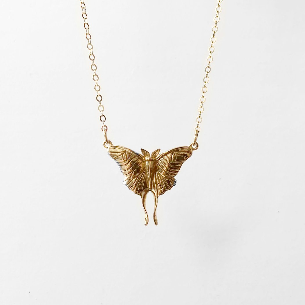 Lunar Moth Necklace, Moth Necklace, Animal/insect Totem Necklace, Flying Pig, Sweet Piggy Necklace Janine Gerade