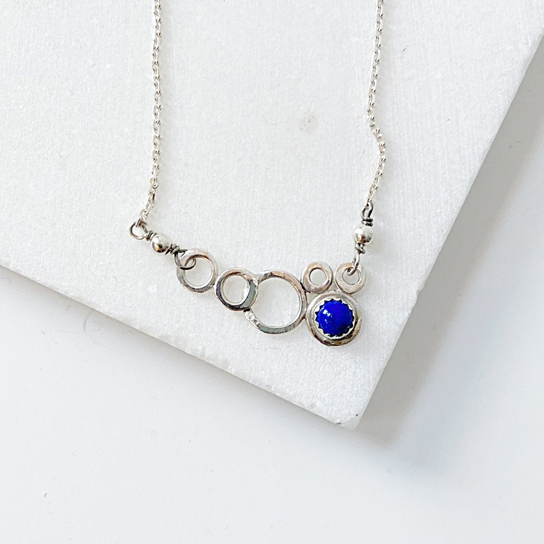 Sterling Silver Bubbles and Lapis Necklace Janine Gerade