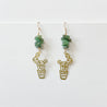 Brass Cactus Gemstone Earrings/Gemstone Earrings /Natural Gemstone, Uni-T Janine Gerade