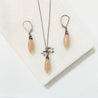 Peach Moonstone Spike Earrings & Necklace Set Janine Gerade
