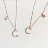 Dainty Pave Star and the Moon Necklace Uni-T Necklace