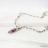 Amethyst Point, Moonstone, Pyrite, Sterling Silver Necklace Uni-T Necklace
