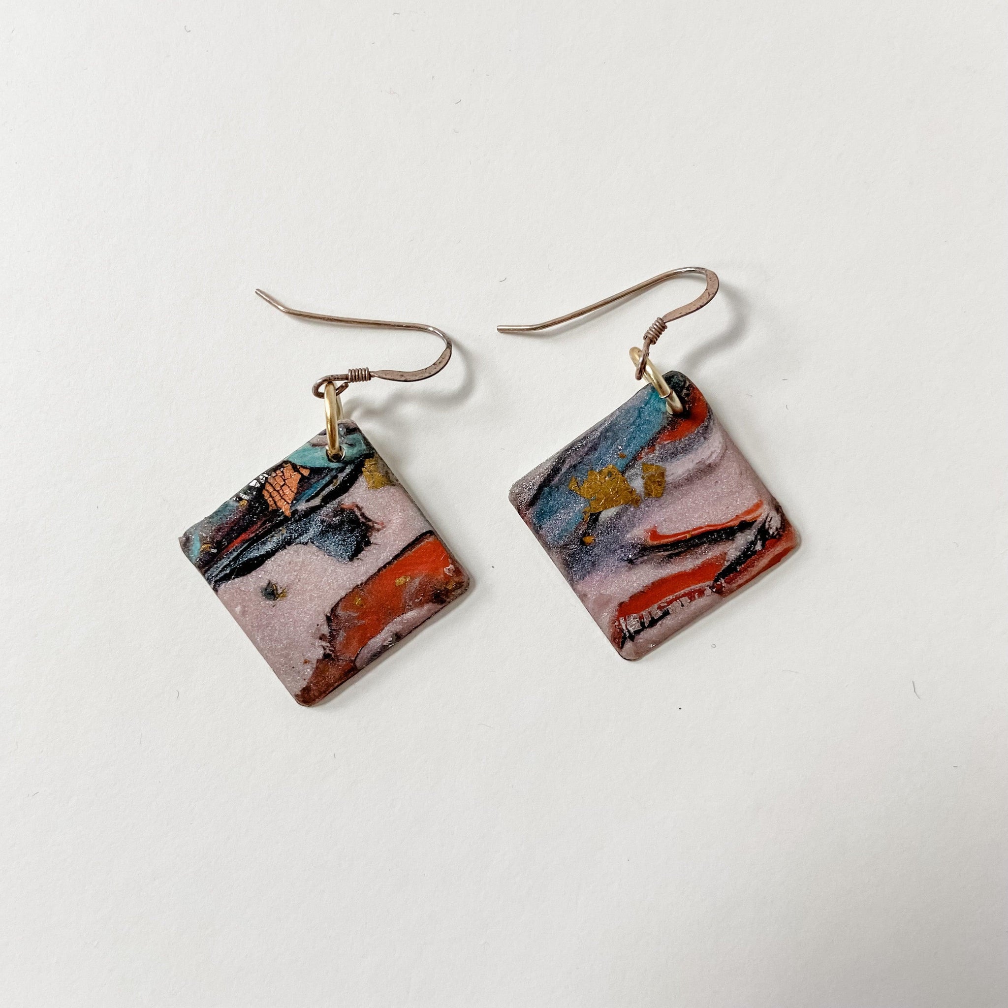 Square Polymer Clay  Earrings - Uni-T