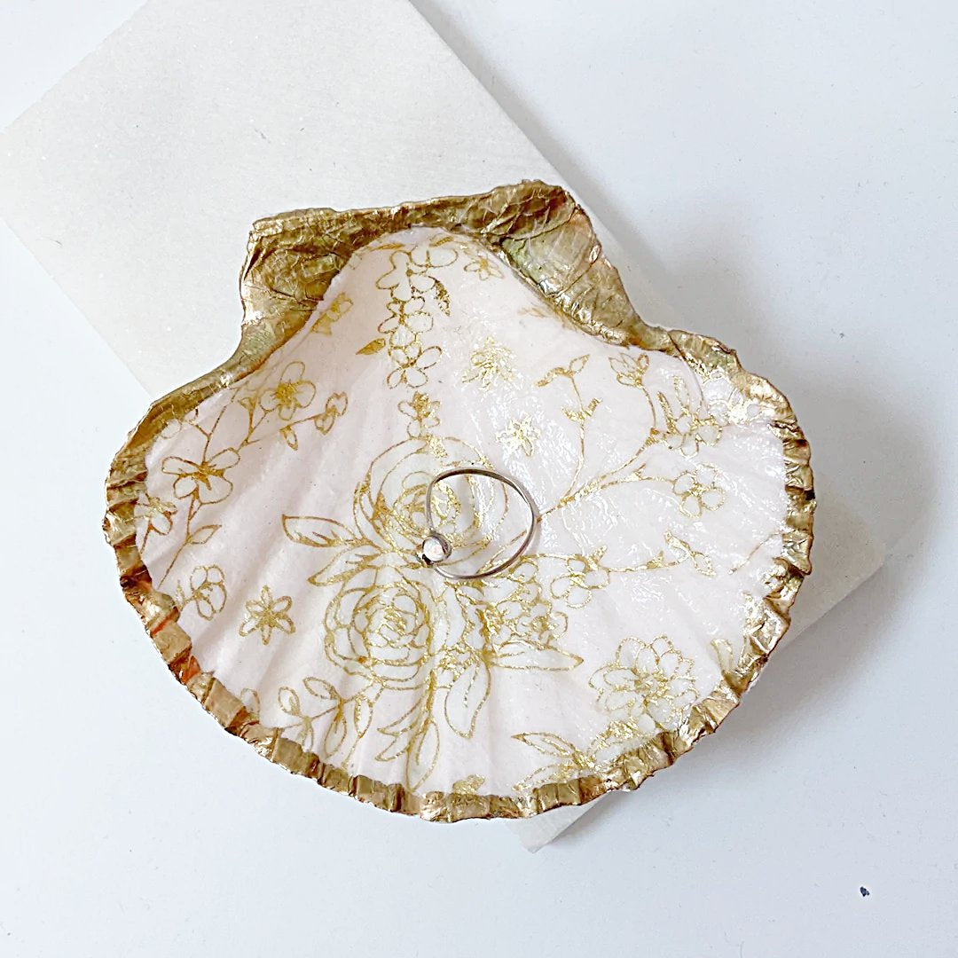 Decoupage Scallop Shell Jewelry Dish Ana Razavi