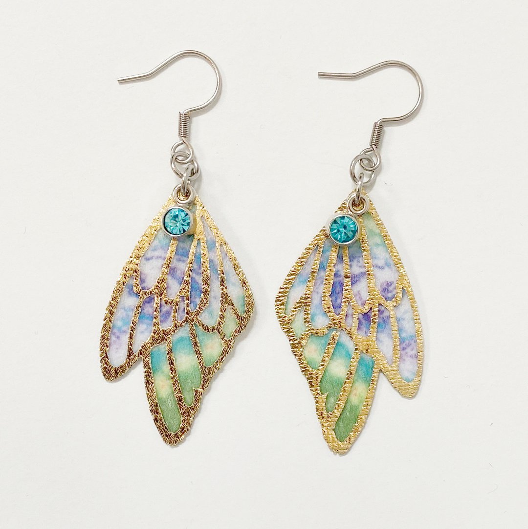 Fairy Wings Earrings with Stainless Steel Earwires