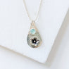 Silver Flower Necklace, Chalcedony Necklace, Silver Teardrop Necklace, Uni-T Janine Gerade