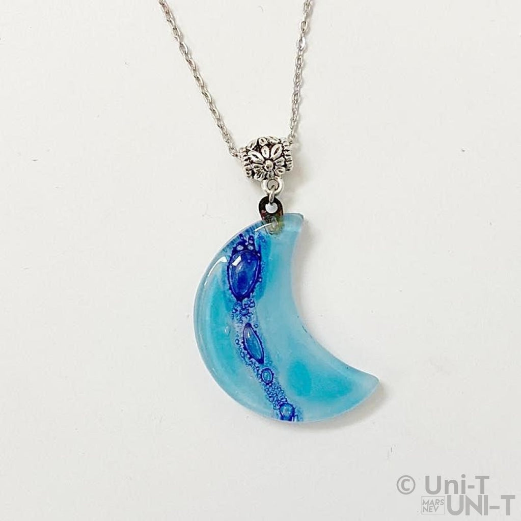 Recycled Fused Glass Necklaces - Crescent Carolina Portillo