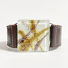 Narrow Leather Cuff with Recycled Fused Glass - Narrow Carolina Portillo