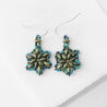 Blue and Green Flower Medallion Earrings, Medallion Earrings, Amethyst Earrings, Uni-T Janine Gerade