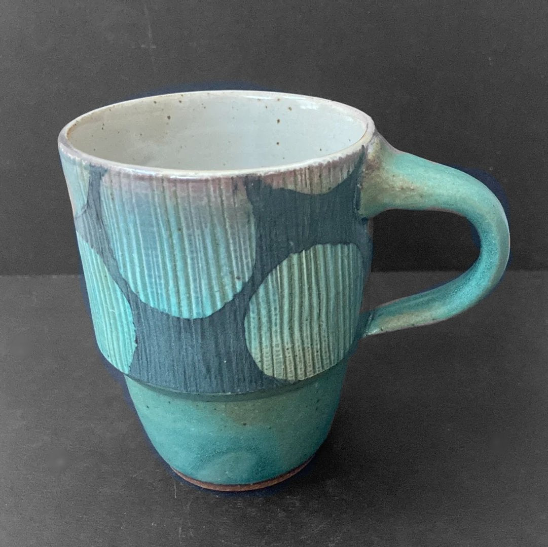 Stackable Textured Mugs - Mid Century Inspired Abstract Prints Sang Jeong Lee