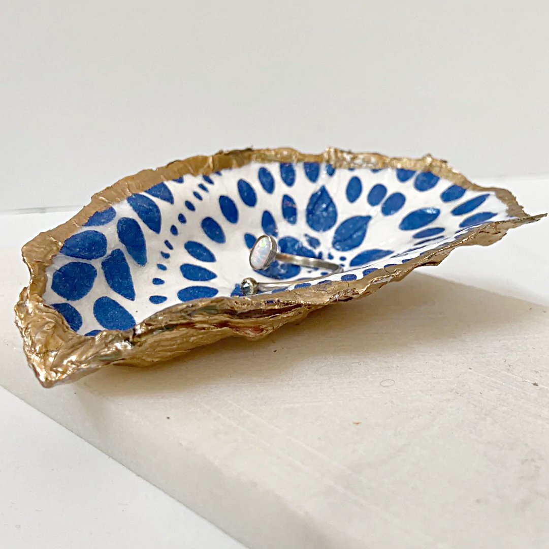 Decoupage Oyster Shell Jewelry Dish Ana Razavi