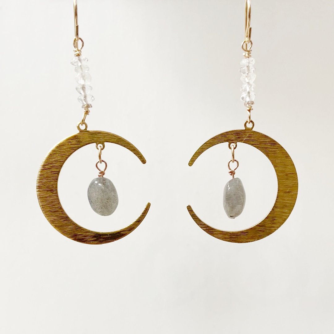 Brass Moon Earrings Janine Gerade