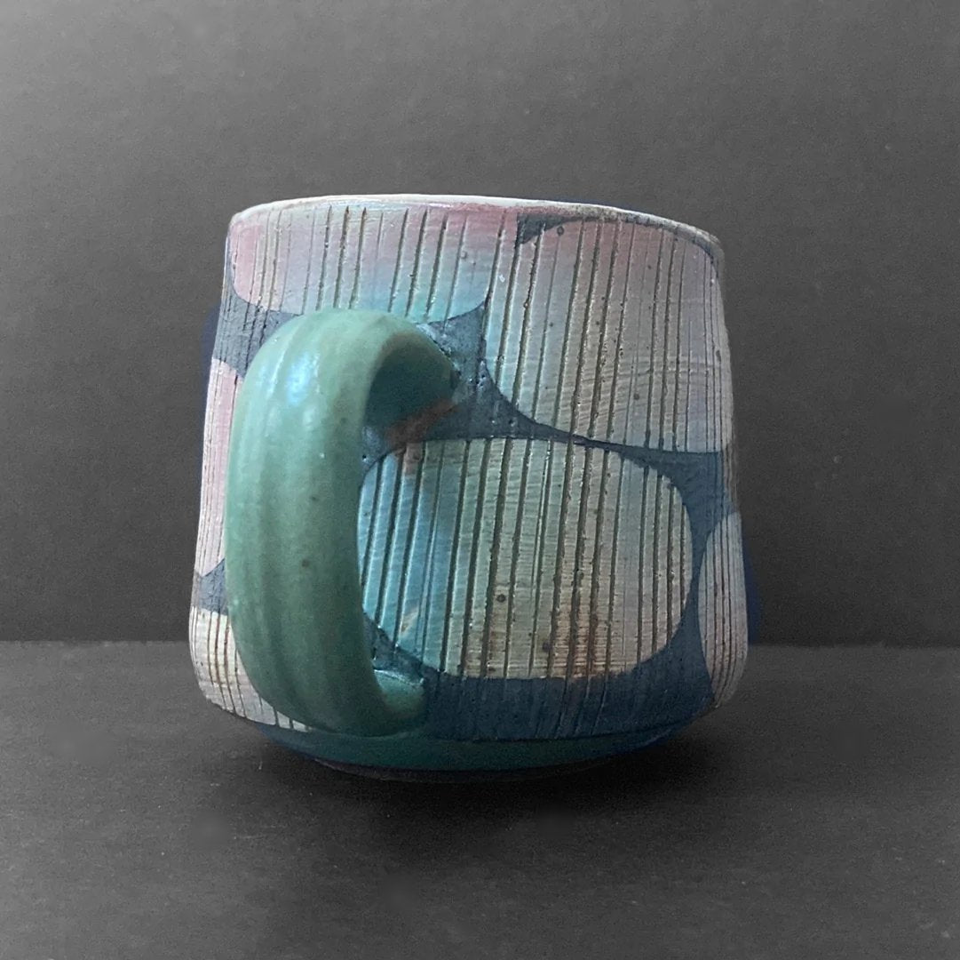 Textured Mugs - Mid Century Inspired Abstract Prints Sang Jeong Lee