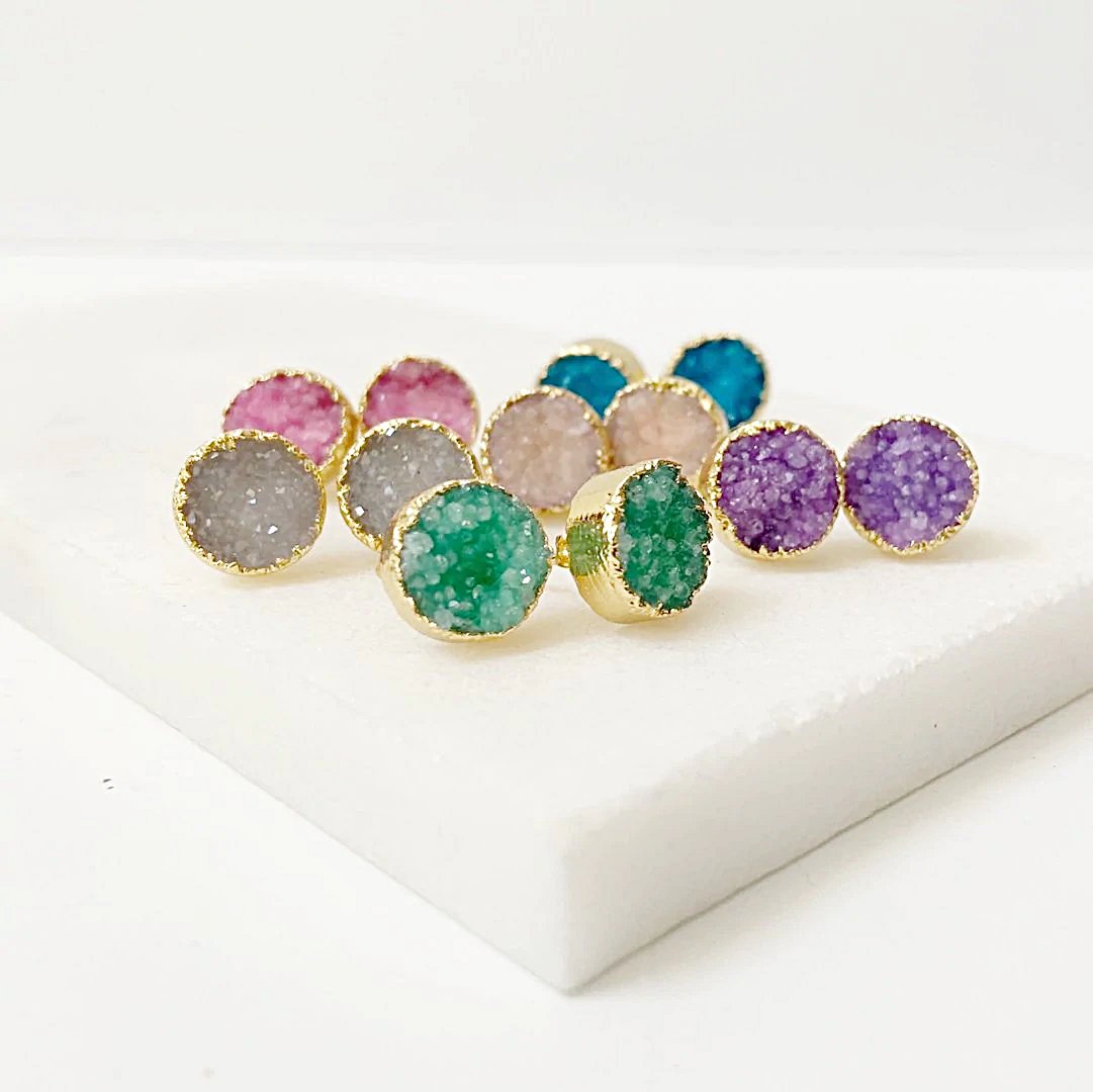 Agate Druzy Studs - Small Lisa Trachtman