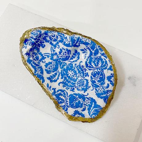 Royal Blue & White Oyster Ring Dish Ana Razavi