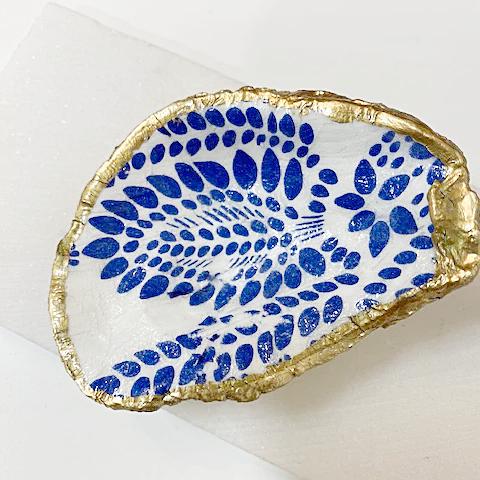 Blue Dots Oyster Ring Dish Ana Razavi