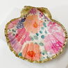 Pink Floral Scallop Shell Ring Dish Ana Razavi